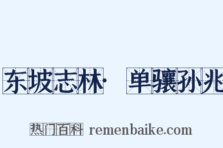 东坡志林·单骧孙兆是什么意思的图片